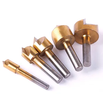 

Fixmee 5pc HCS Chamfering Device Drill Bit 90 Degree End Mill Cutter Bit Countersink Set