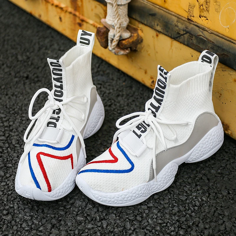 

2019 Camouflage balenciaca sock shoes breathable light fashion women flyknit high top zapatos de mujer big size running shoes