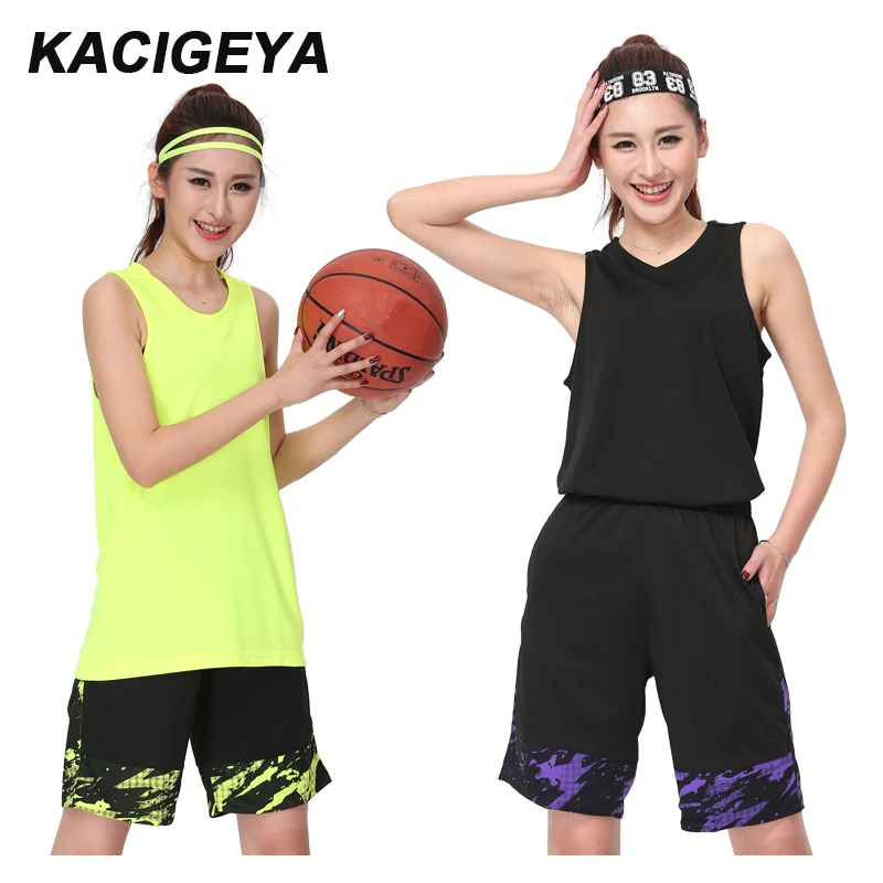 Basketball Jersey Women's Marathon Running Sports Vest + Shorts Fitness Track Women Yoga Sets Tennis Custom Name Number Logo