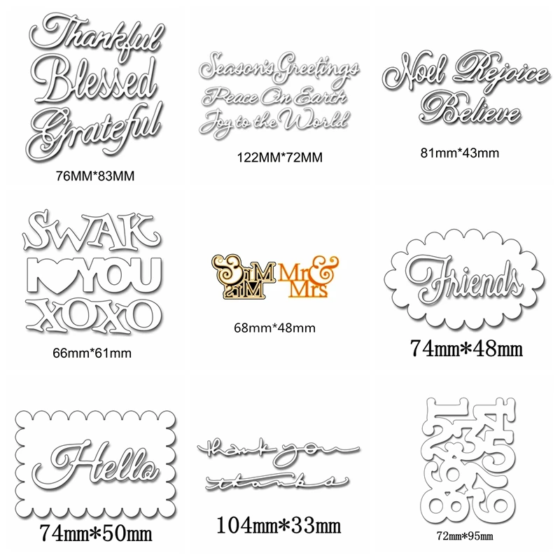 

Mixed Number Letters Metal Cutting Dies Stencil For DIY Scrapbooking Embossing Paper Cards Decorative Crafts Template Dies