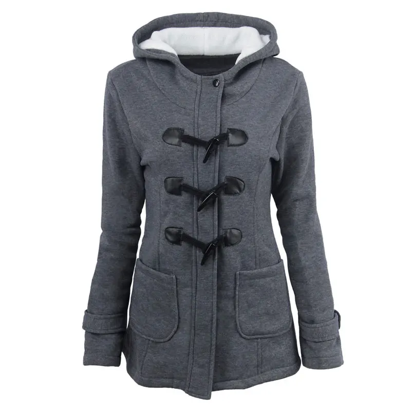 Plus Size 6XL Hooded Jackets Coats Women Zipper Vintage