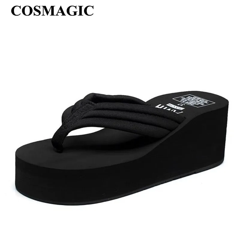 Модные женские шлепанцы COSMAGIC на платформе модель 2019 года новые летние