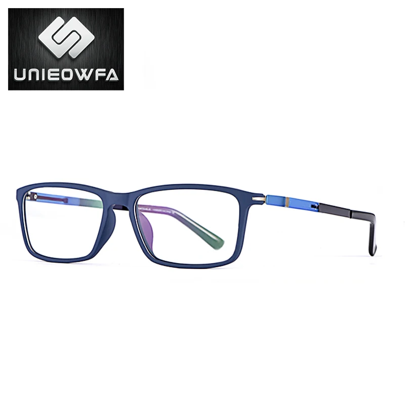 UNIEOWFA Прямоугольная оправа для оптических очков, мужские прозрачные оправы для очков, очки для близорукости, оправы для очков по рецепту - Цвет оправы: C4