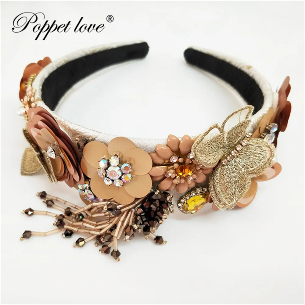 Gift For Mother/Girl friend Quality full Crystal Hair Bands Belt Bow Sequined flowers Rhinestone Headband Fringe Hairbands | Украшения и