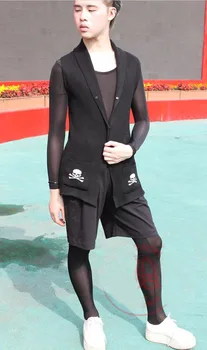 

Men Seamless Leotard Sexy Systemic Siamese Perspective Silky Stylish Underwear One Piece See Through Black