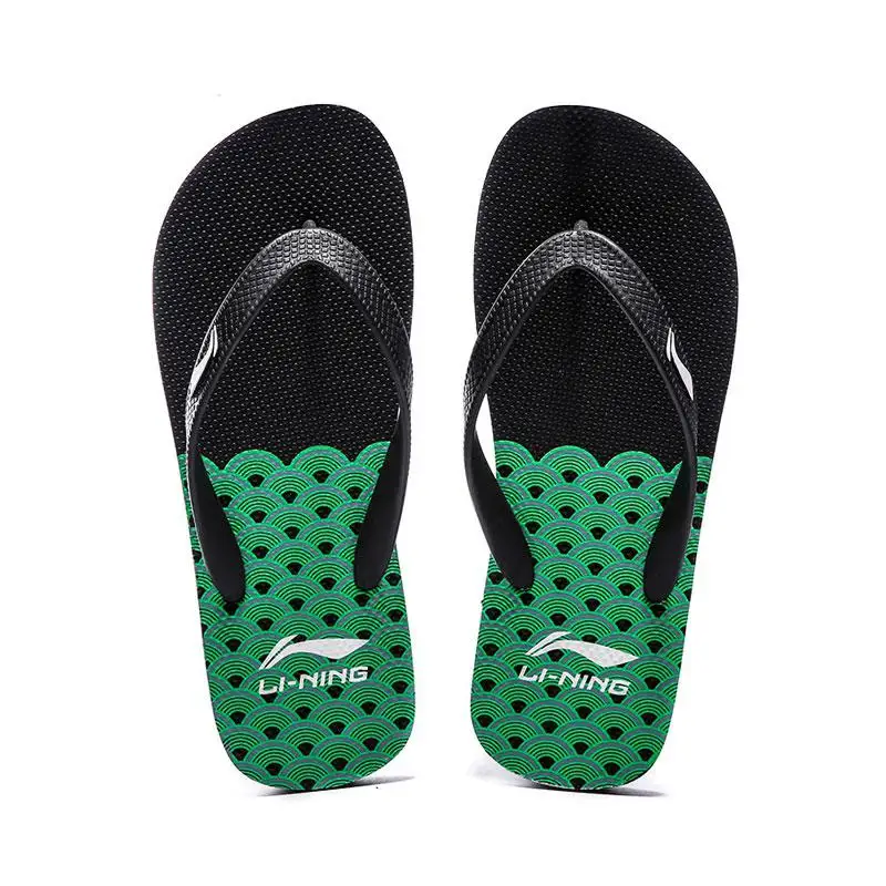 Li-Ning/мужские пляжные и уличные сандалии; Дышащие носки; тапочки с подкладкой; светильник; кроссовки для отдыха; спортивная обувь; ALSN007 SAMJ18 - Цвет: Зеленый