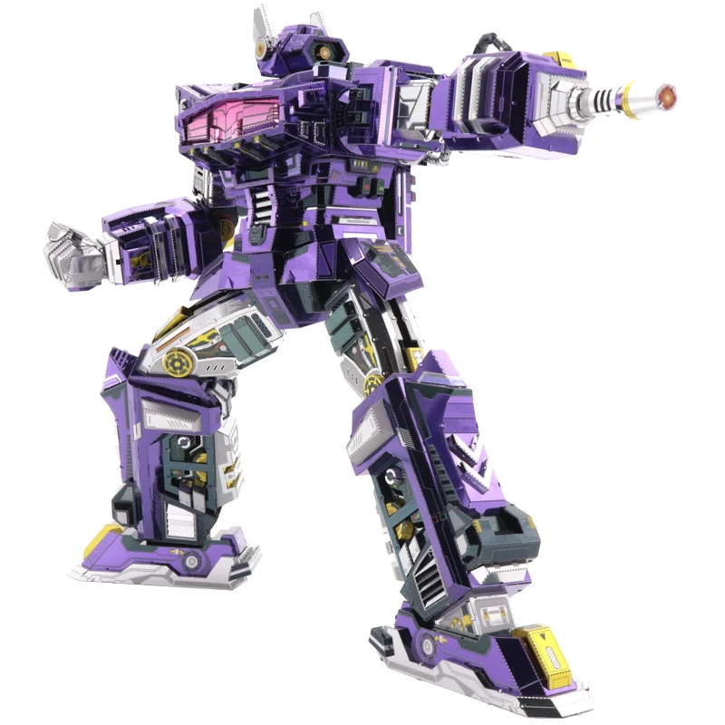 

2019 MU 3D Metal Puzzle Finger toy TF Shockwave G1 Model DIY Laser Cut Jigsaw For Adult kids Educational Toys Desktop decoration