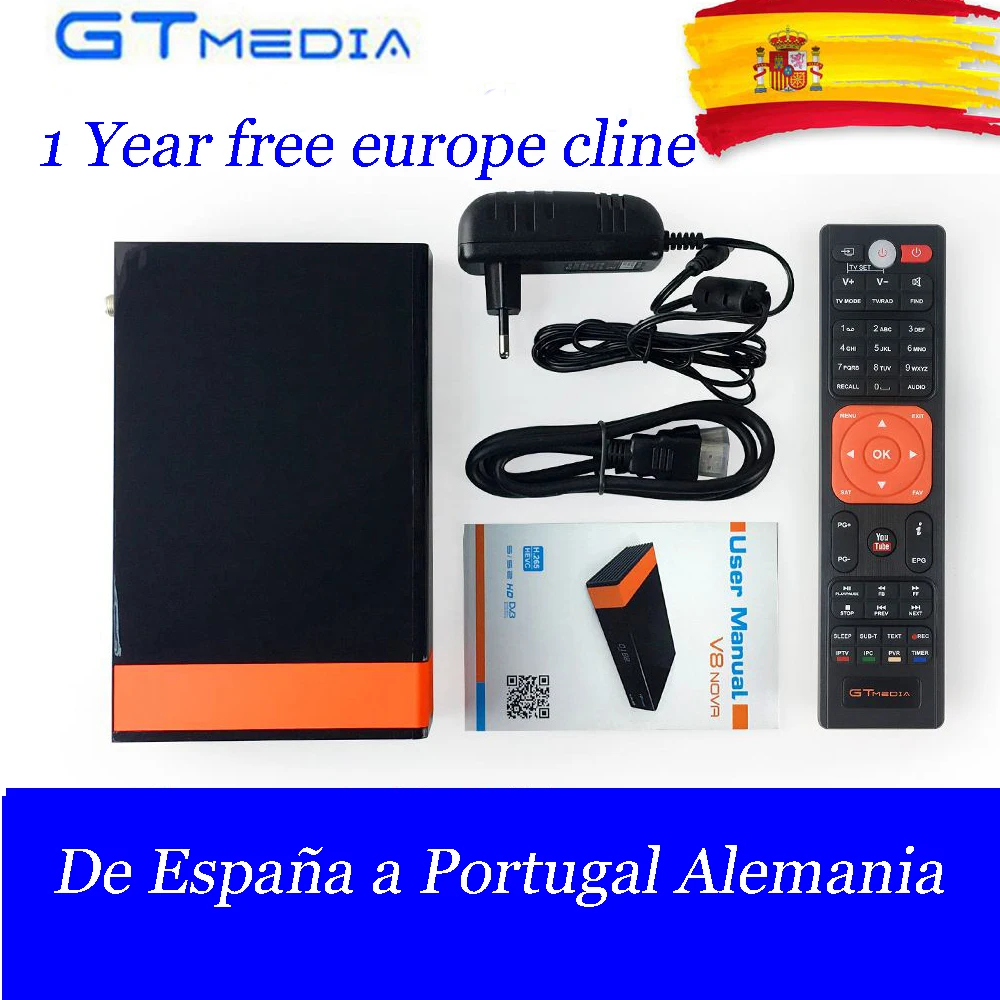 

Hot DVB-S/S2 Satellite TV Receiver GTMedia V8 NOVA from Freesat V8 Super built-in WIFI With Europe Cline TV Box