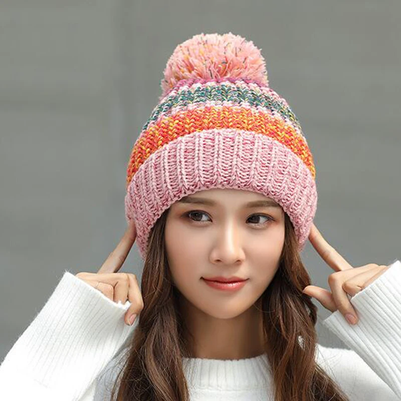 Модные женские шапки Skullies зимние трикотажные изделия шапки для женщин простые теплые женские береты-кепки Gorros утепленная шапка-маска