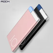 Phone Power Bank 10000mah, Original Rock Portable Slim Small Cute Power Bank For Mobile USB Charger Universal External Battery