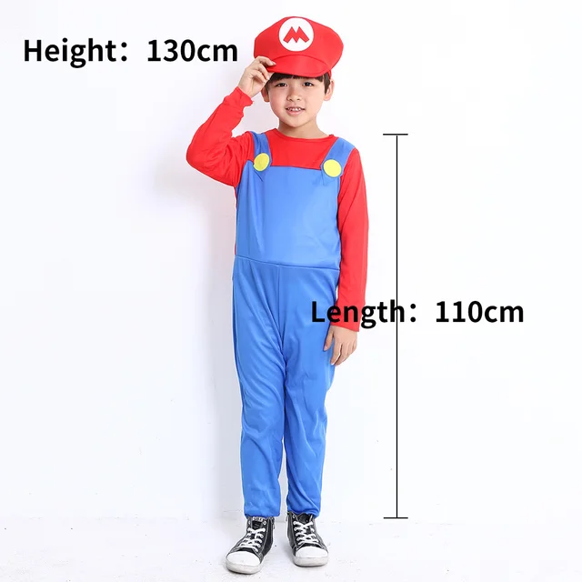 Cosplay Adults and Kids Super Mario Bros Cosplay Dance Costume Set Children Halloween Party MARIO & LUIGI Costume for Kids Gifts -