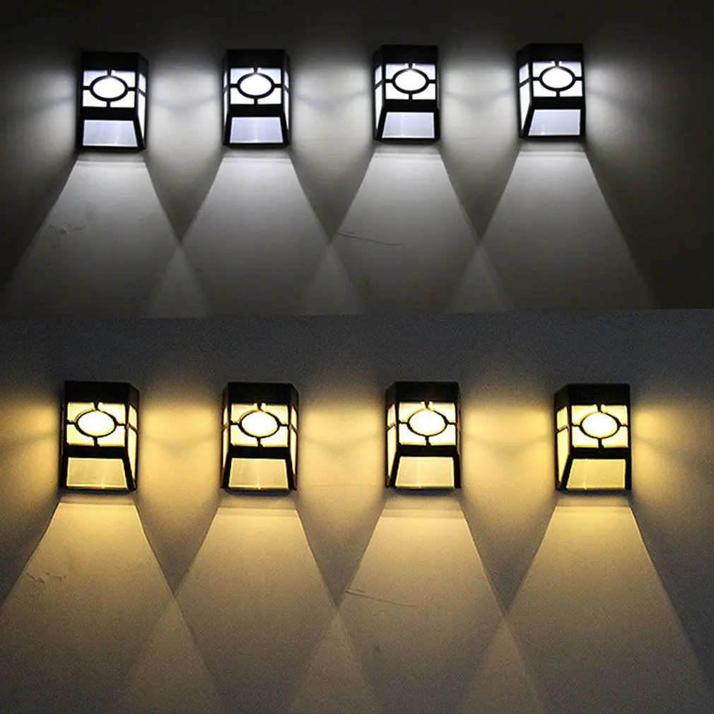 

LED Solar Street Lamp Garden Wall Lamp Solar Light 2 LED Outdoor Garden Wall Path Yard Landscape Lighting Cool White Warm White