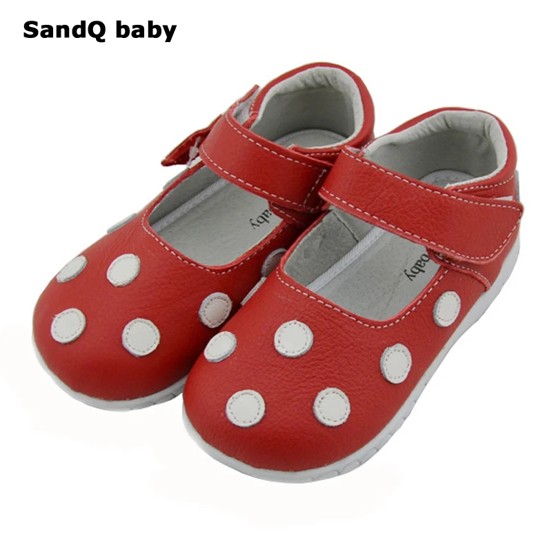

Children Genuine Leather Shoes for Kids 2020 Polka Dot Girls Dress Shoes Lovely Red White Dancing Shoes Cute Baby Toddler Flats