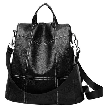 

JHD-Women Backpack Purse Waterproof Pu Leather Anti-Theft Rucksack Fashion School Shoulder Bag