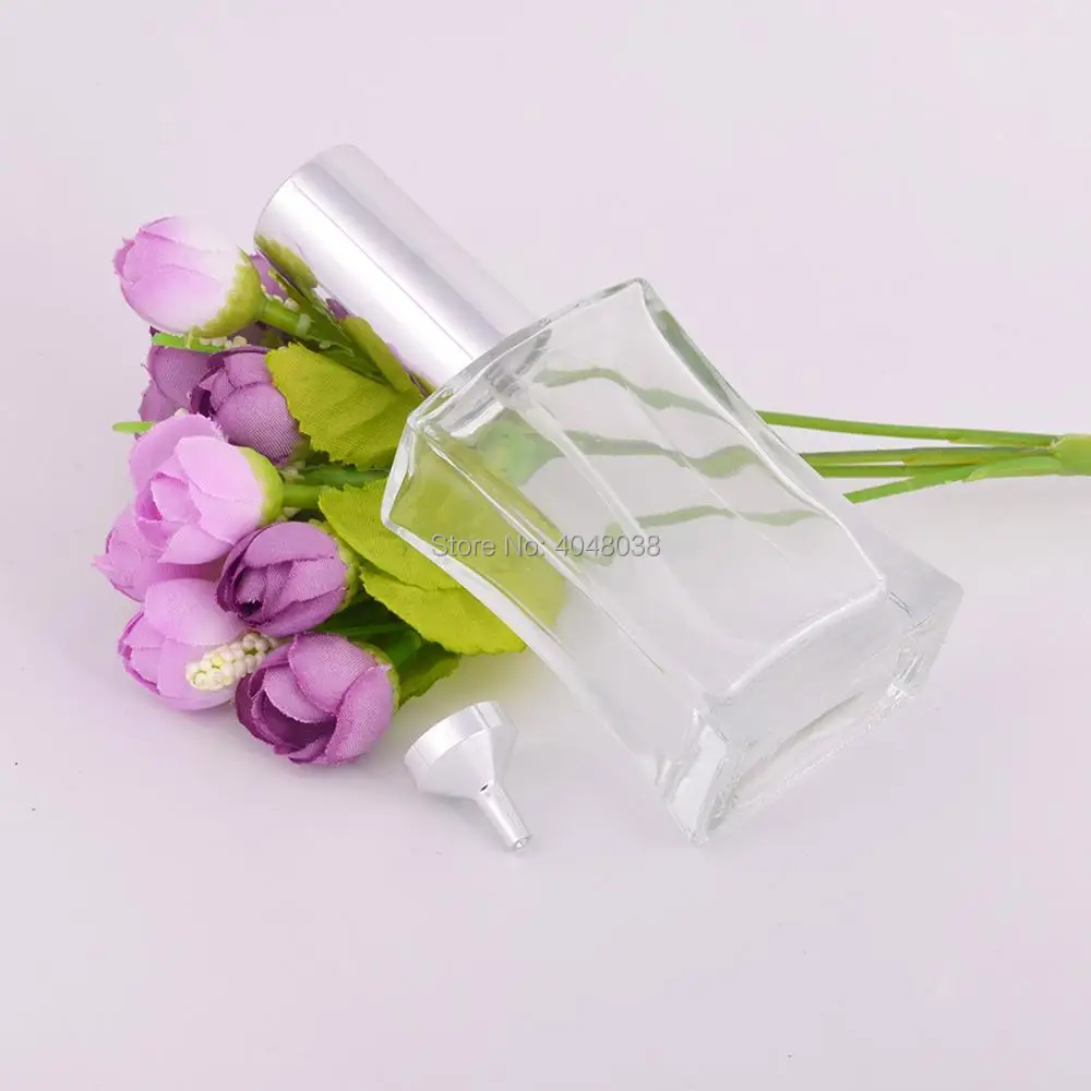 Rectangle Perfume Bottle Empty Glass Atomizer Cosmetic Refillable Container Essential Oil Vials Transparent Spray Bottle 50 ML (5)