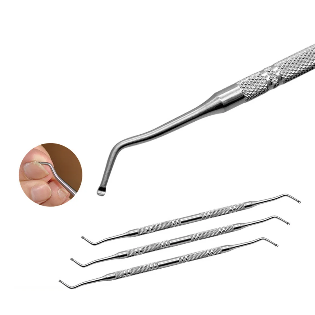 

Double Ended Sided Professional Ingrown Toe Nail Correction Lifter File Clean Installation Tool Pedicure Foot Nail Care Hook