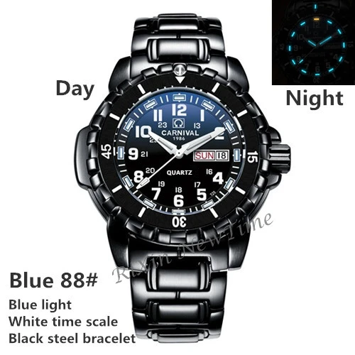 Водонепроницаемые 200 м военные часы для дайвинга мужские T25 Тритий Светящиеся люксовый бренд швейцарские Ronda кварцевые мужские часы полностью стальные saat - Цвет: Blue 88 steel white