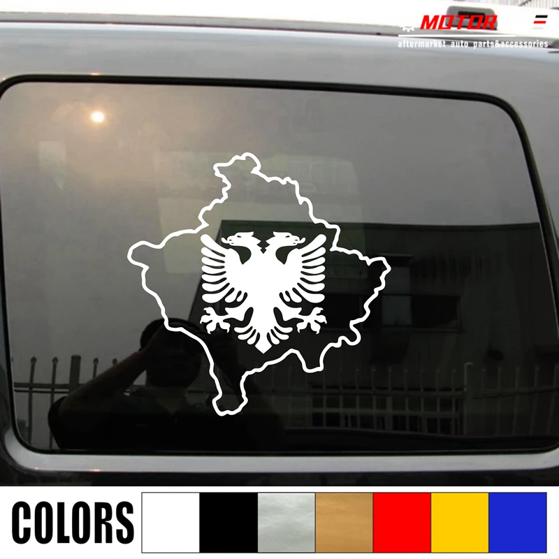 

Kosovo Map Albania Double-Headed Eagle Decal Sticker Car Vinyl pick size color a