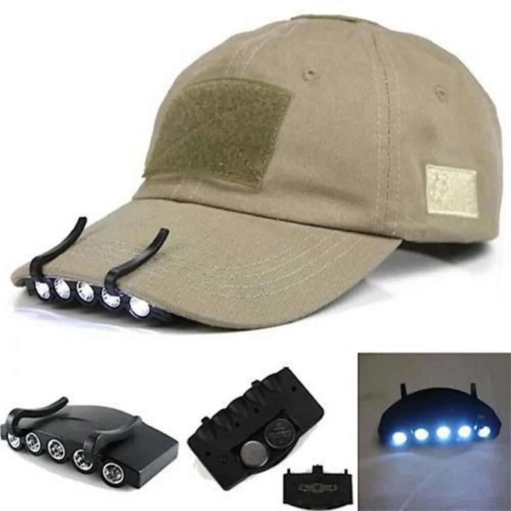 

Clip-On 5 LED Cap HeadLight Head LightTorch Outdoor Fishing Camping Hunting Led