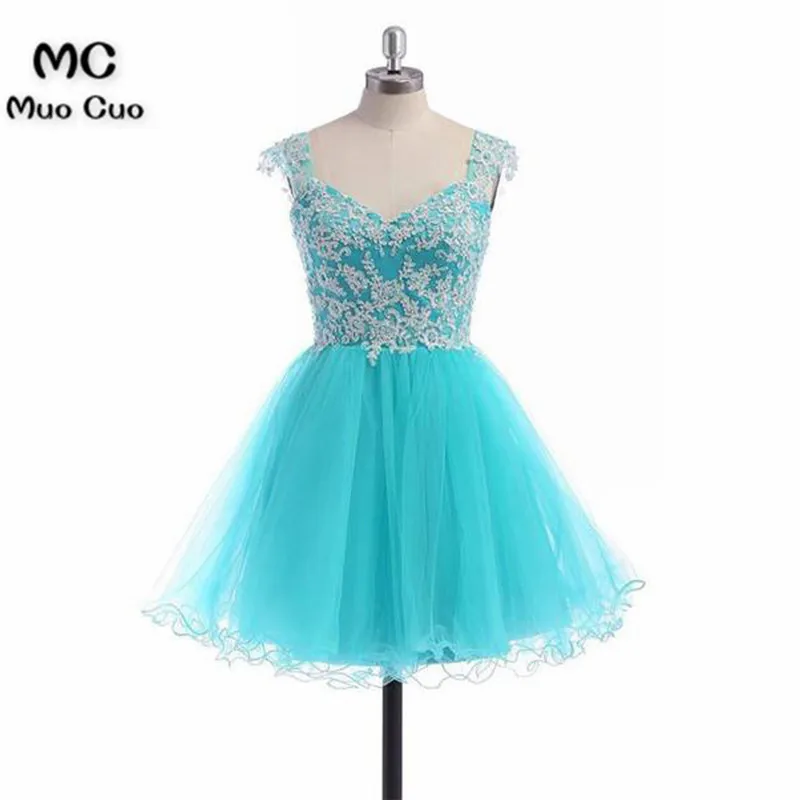 Elegant 2018 Short Graduation Dresses V Neck Appliques