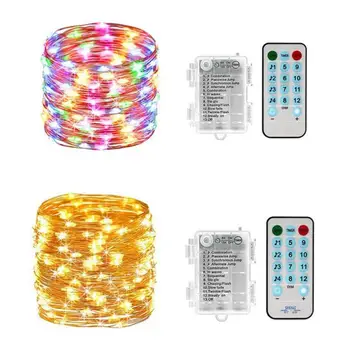 

10M 100LED Copper Wire Music String Lights Remote Control Fairy Light Garland Christmas Wedding Party Decor Lamp