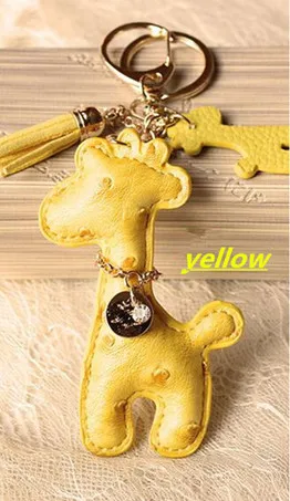 Необычный и фантазийный брелок с кисточкой жираф, брелок для ключей, держатель для ключей, новинка, инновационные предметы, подвеска для сумки, chaviro Llaveros - Цвет: yellow