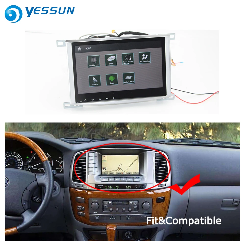 

YESSUN For Lexus LX 470 2002~2007 Car Android Carplay GPS Navi maps Navigation Player Radio Stereo BT HD Screen no CD DVD