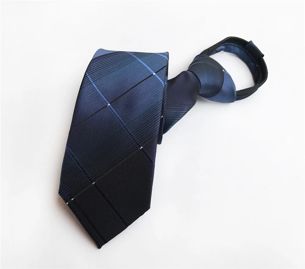 8 см мужской подростковый легкий галстук ЖАККАРДОВЫЙ тканый Высококачественный галстук на молнии эластичная лента готовый узел - Цвет: Picture Color