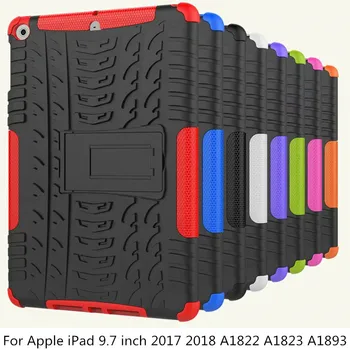 

Case For Apple iPad 9.7 inch 2017 2018 A1822 A1823 A1893, Heavy Duty Safe Shockproof Armor Soft Silicone+Hard Cover + pen