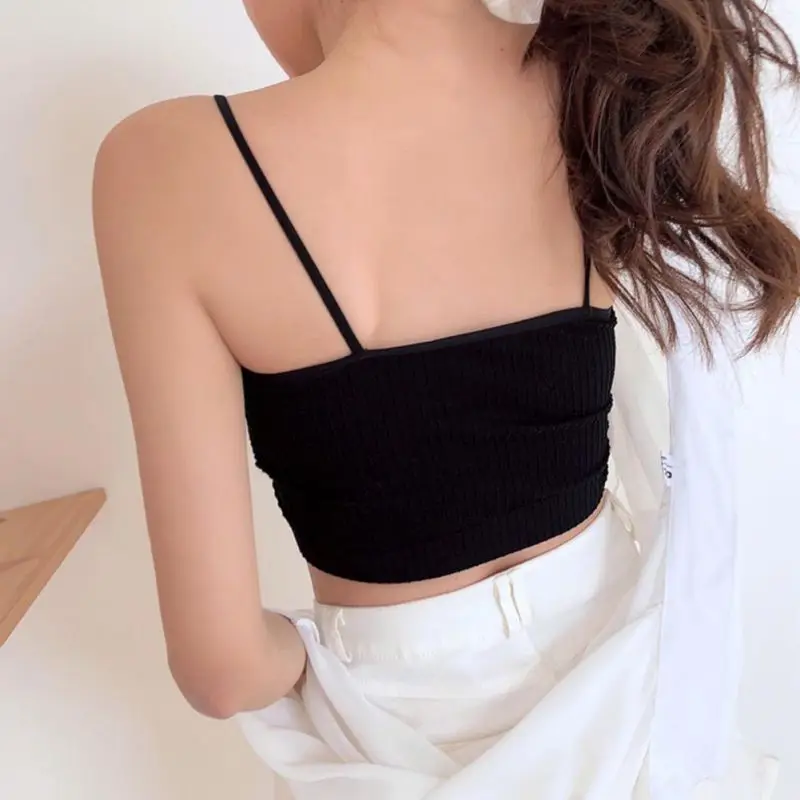 Summer Sexy 2018 Women Kintting Cropped Tube Tops Intimate Sleeveless Off Shoulder Strapless Ladies Cotton Black Bandeau Top
