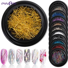 12cores arte de unhas de metal linha de glitter, diy manicure multicolor sereia linha de seda acessórios de decoração de nail art