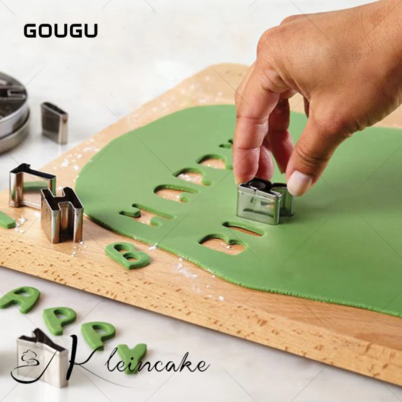 

26Pcs/Set GOUGU English Letters Stainless Steel DIY Cookie Moulds Baking Cookie Cutter A-Z Cake Biscuit Molds Cookies Tools