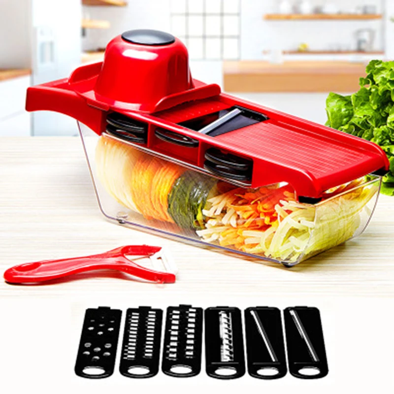 

Manual Vegetable Cutter with Steel Blade Mandoline Slicer Potato Peeler Carrot Cheese Grater slicer Kitchen Accessories Gadgets