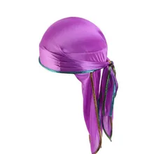 Европа Америка полиэстер лазерная кромка Skullies Beanies весна осень бренд эмуляция Шелковый Тюрбан длинный хвост пиратские шапки для женщин