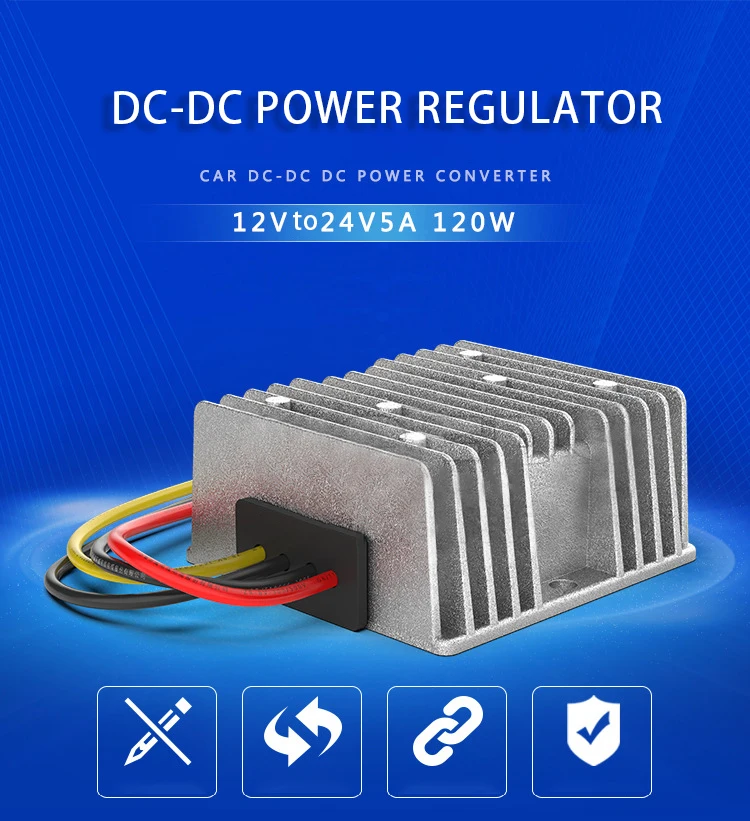 12 V-24 V 5A Водонепроницаемый DC преобразователь Step Up импульсный повышающий стабилизатор 9-20V переменный 24 V автомобиль Повышающий Модуль источника питания трансформатор