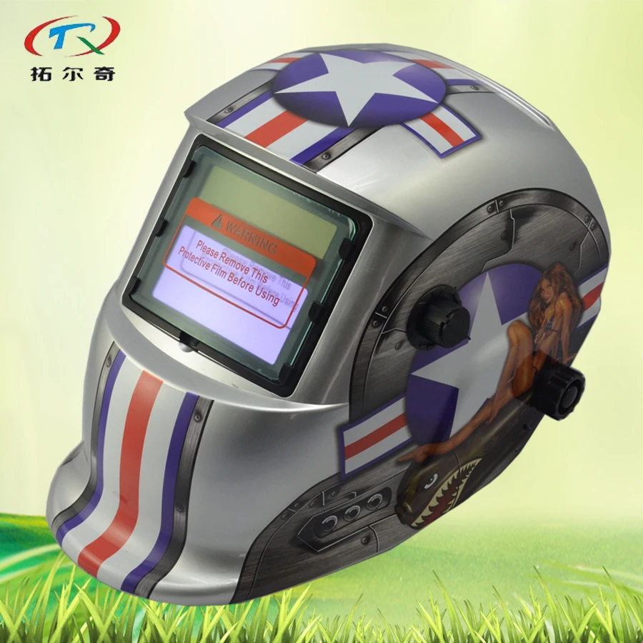 beauty girl Welding Helmet Auto Darkening solar and battery supply