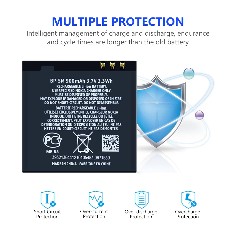 BP 5M BP5M Аккумуляторы для телефонов Nokia 5700 5610 5611 5710 5611XM 5700XM 5710XM 6110 6110N 6200C 6220C 6220 6500S 7379