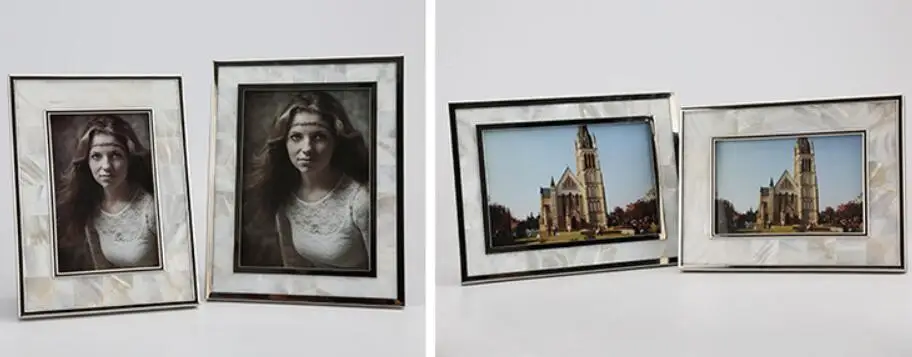4*6 5*7 дюймов металлическая фоторамка с белым перламутровым корпусом держатель