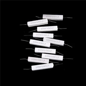 

10x10W 10 Ohm 10R Diy Kit Part Resistance 5% Ceramic Cement Power Resistor good quality new arrival hot selling