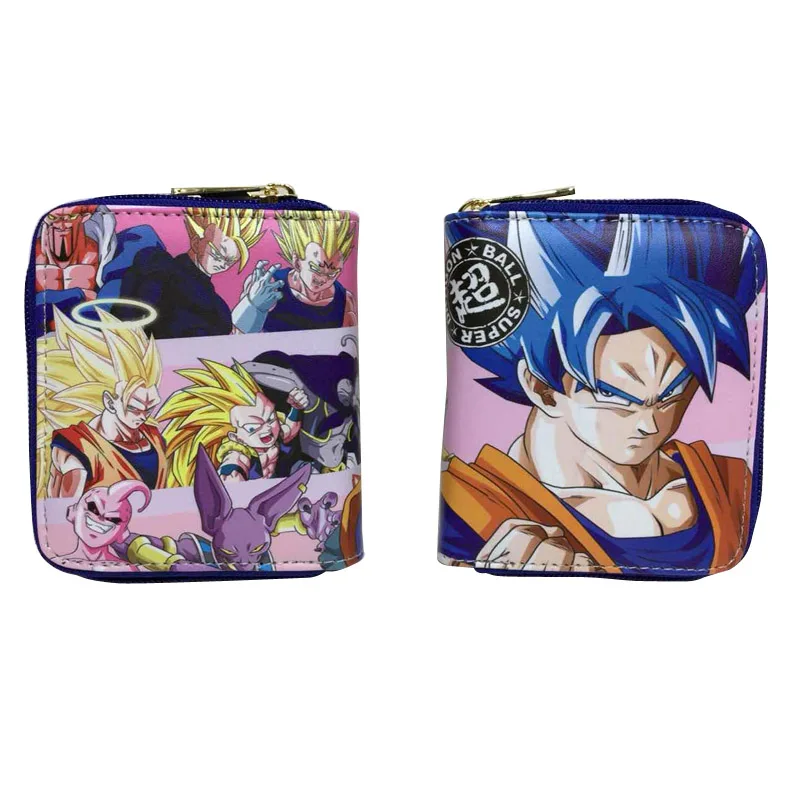 Мультфильм Dragon Ball Z Мужская искусственная кожа PU застегивать вокруг кошелька ID карты окна безопасная Двойная застежка-молния карты и ID Держатели Новинка - Цвет: DB-04