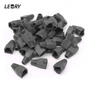 

LEORY 50 Pcs RJ45 Plug Connector Boot CAT5/6 8P8C Network Cable Strain Cover Cap Modular
