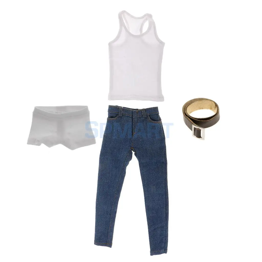1//6 Mens White Sleevelesss Vest Shirt Casual for 12/'/' Side Show DID Figures