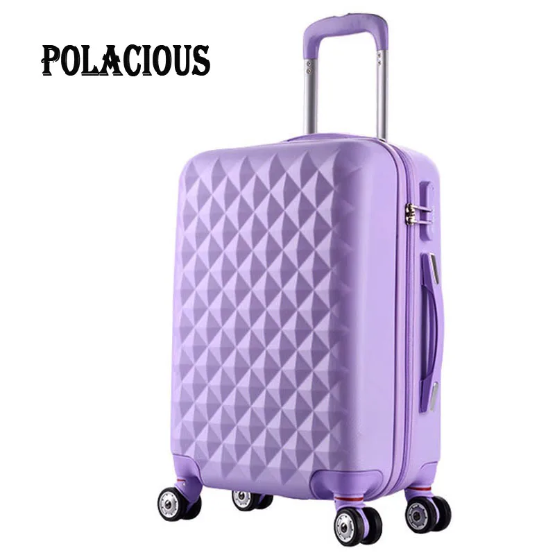 

24" High quality Diamond lines Trolley suitcase /travell case luggage/Pull Rod trunk rolling spinner wheels/ ABS+PC boarding bag
