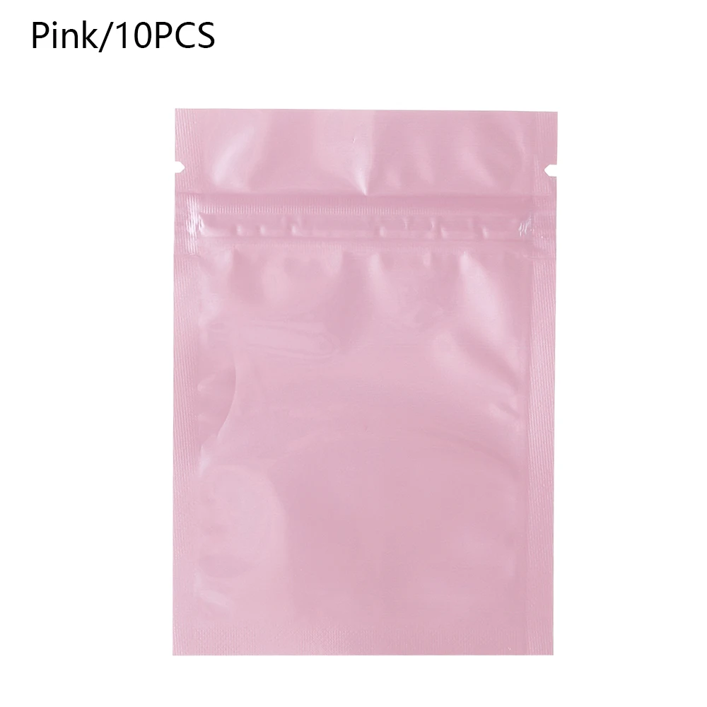 8/10/30 шт 7,5x10 см красочные нагреваемый уплотненный Алюминий Фольга Ziplock мешки на плоской подошве замка застежка-молнии в розницу посылка сумка для конфет и чая Еда Пластик сумки - Цвет: Pink-10PCS