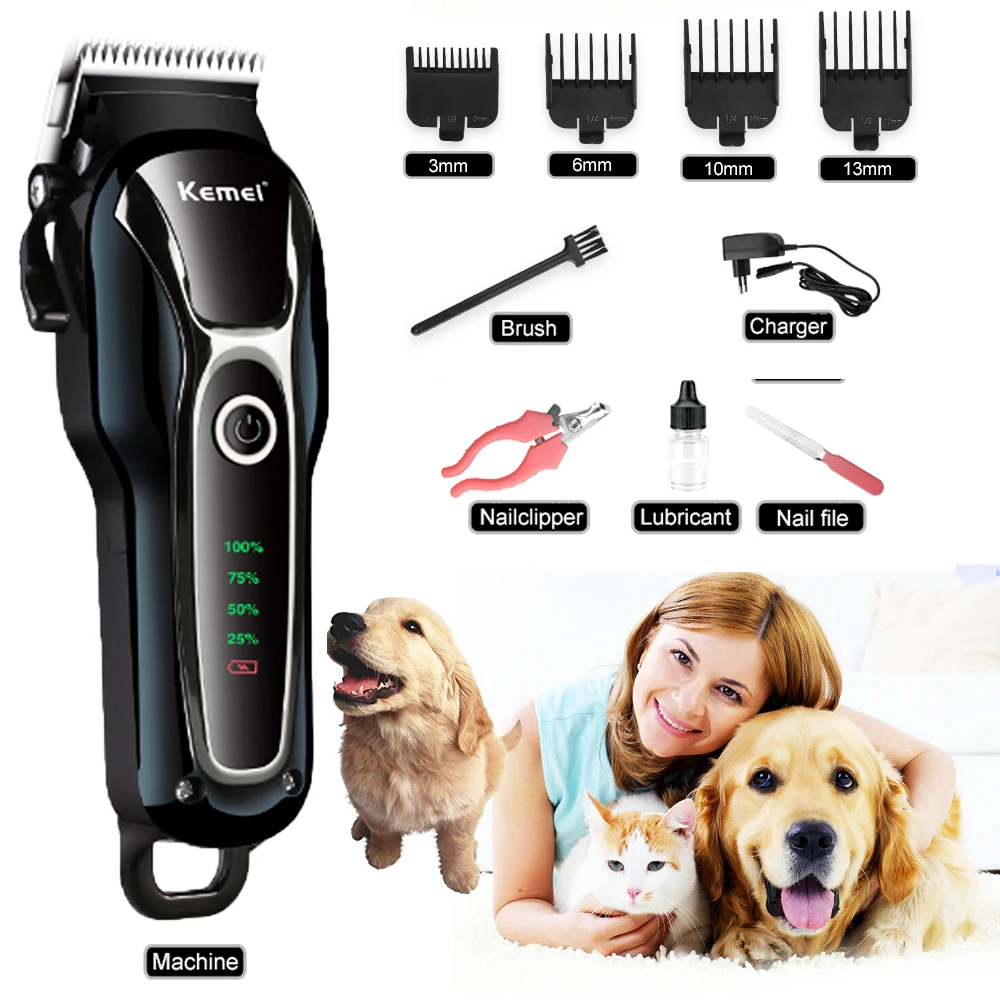 Rechargeable Cat Dog Hair Trimmer Electrical Pet Clipper Cutter Grooming Machine