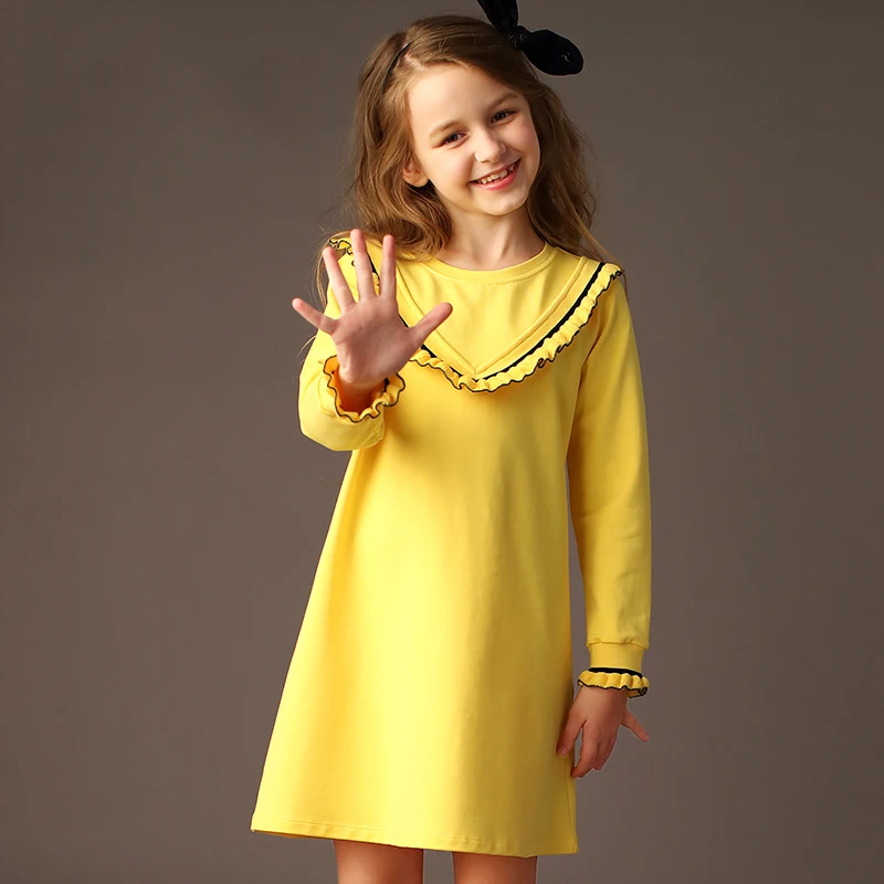 

Girl's Yellow Dress Knitted Princess dress
