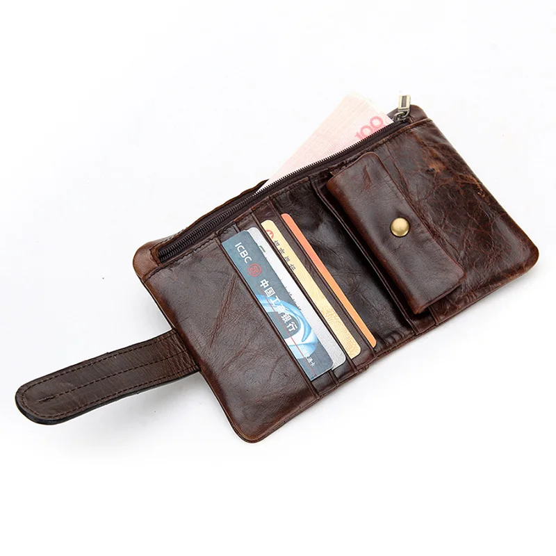 Мужской женский кожаный бумажник, кошелек для денег с карманом для монет, Винтажный Мужской кошелек для кредитных карт, дорожные вещи
