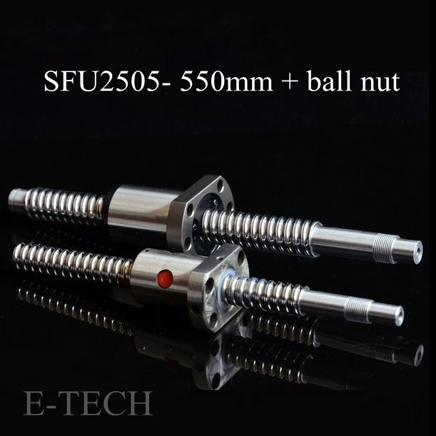 

2pcs/Lot! Ball screw SFU2505 set : ballscrew SFU2505 L550mm Without End Machined +SFU2505 Ball Nut