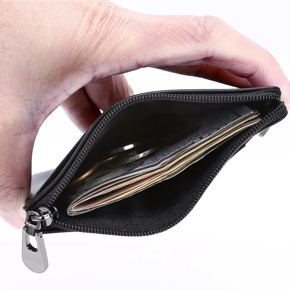 Slim Wallet RFID Front Pocket Wallet Minimalist Secure Thin Credit Card Holder A Removable Wallet Crazy Horse Leather