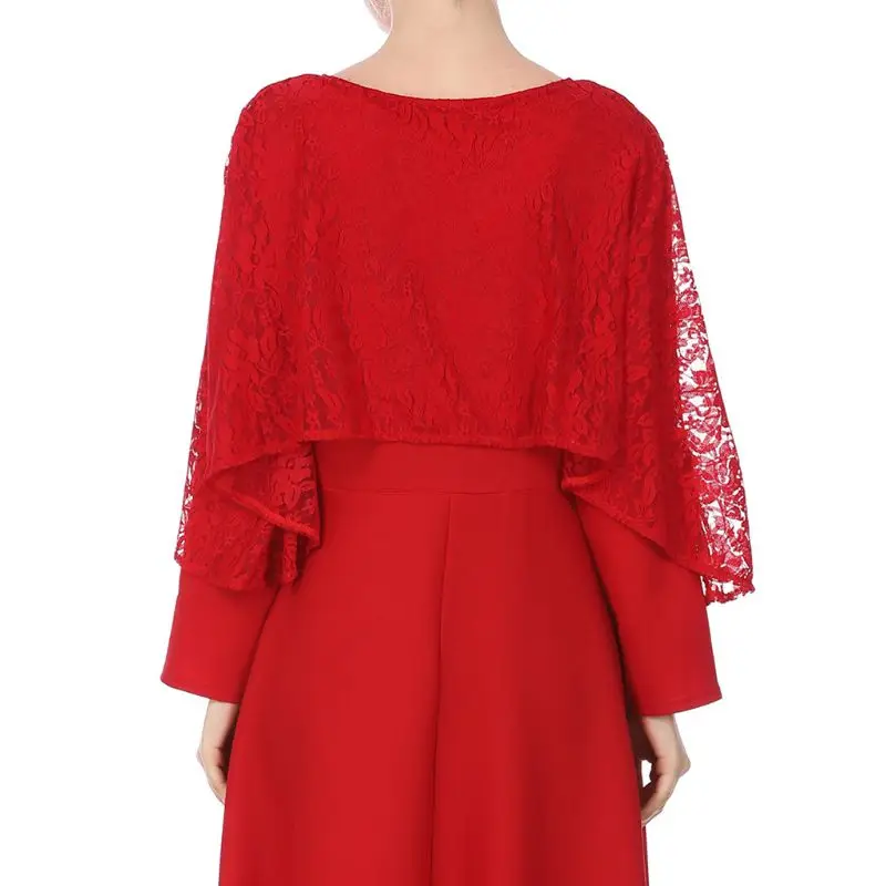 

Womens Muslim Kaftan Long Sleeve Floral Lace Patchwork Maxi Long Robe Pencil Dress Solid Color Middle East Arab Islamic Abaya